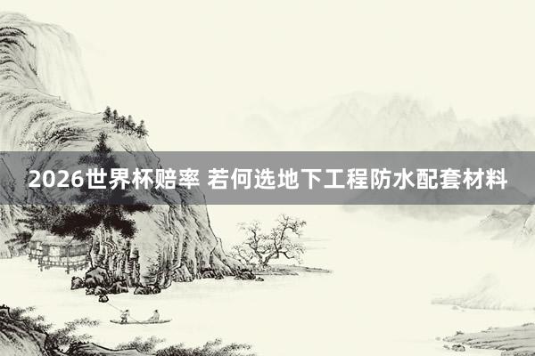 2026世界杯赔率 若何选地下工程防水配套材料