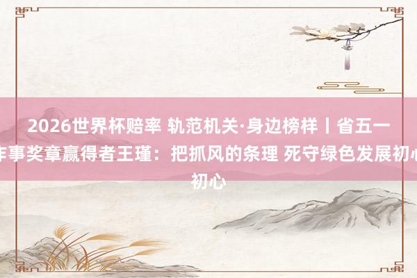 2026世界杯赔率 轨范机关·身边榜样丨省五一作事奖章赢得者王瑾：把抓风的条理 死守绿色发展初心
