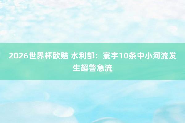 2026世界杯欧赔 水利部：寰宇10条中小河流发生超警急流