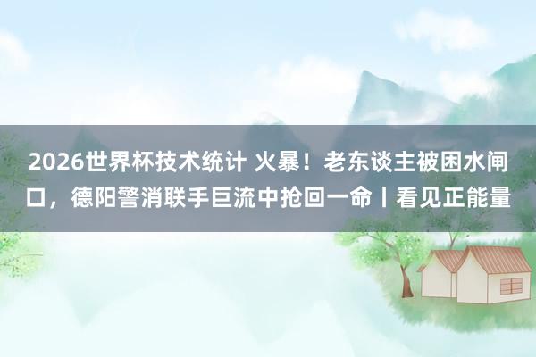 2026世界杯技术统计 火暴！老东谈主被困水闸口，德阳警消联手巨流中抢回一命丨看见正能量