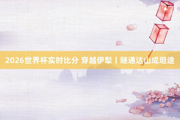 2026世界杯实时比分 穿越伊犁丨隧通达山成坦途