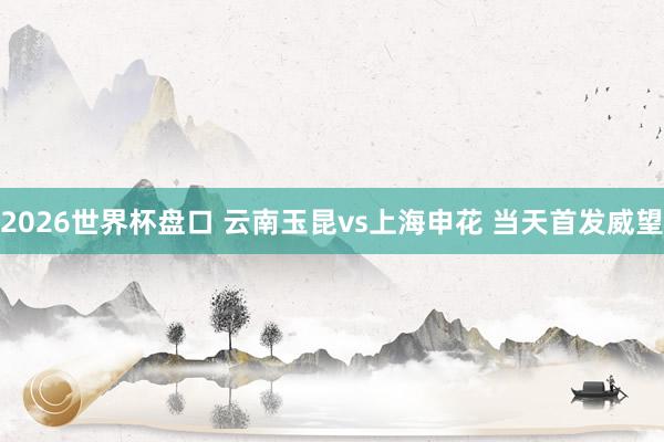 2026世界杯盘口 云南玉昆vs上海申花 当天首发威望