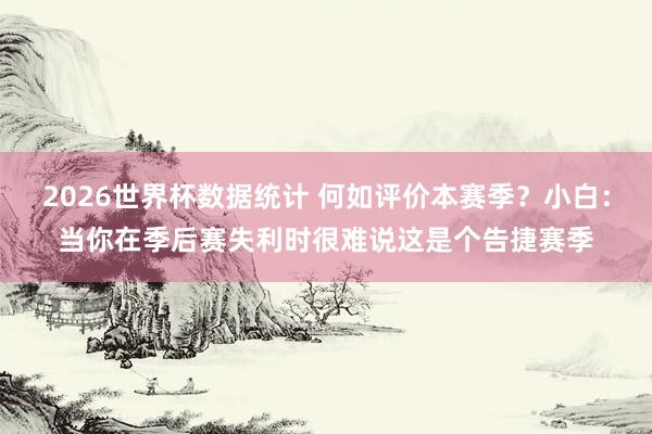 2026世界杯数据统计 何如评价本赛季？小白：当你在季后赛失利时很难说这是个告捷赛季