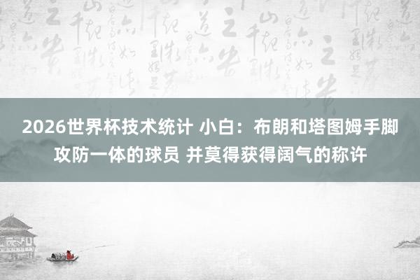 2026世界杯技术统计 小白：布朗和塔图姆手脚攻防一体的球员 并莫得获得阔气的称许