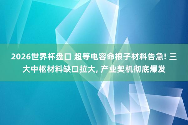2026世界杯盘口 超等电容命根子材料告急! 三大中枢材料缺口拉大, 产业契机彻底爆发