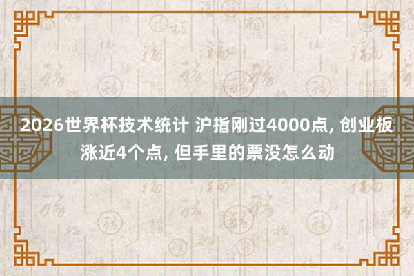 2026世界杯技术统计 沪指刚过4000点， 创业板涨近4个点， 但手里的票没怎么动